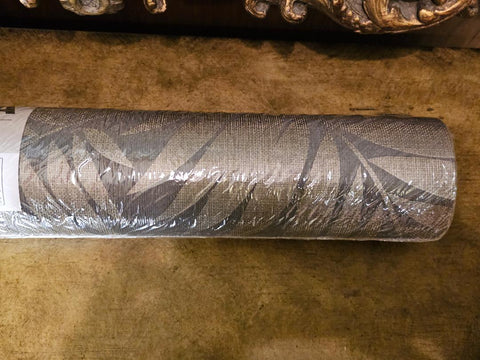 NEW - BARBARA HOME FINE WALLPAPER (1 ROLL) EDOMINA DARK BROWN PALM FRONDS WALLPAPER RASCH MADE IN GERMANY