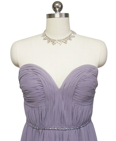 FROM MY OWN PERSONAL COLLECTION - GORGEOUS BARI JAY SILVER SPARKLING RHINESTONES, PURPLE AND SILVER SHOT BEADED CHIFFON EVENING GOWN IN SPRING VIOLET