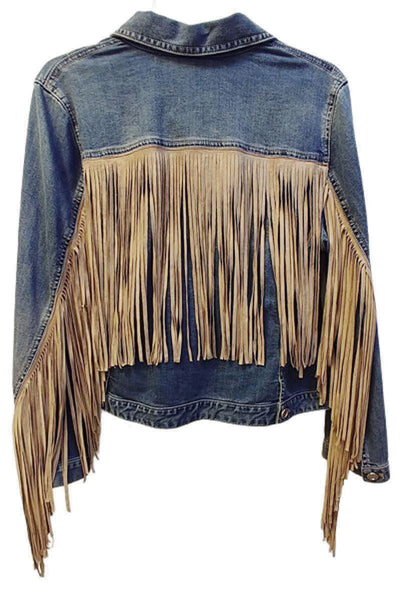 ジャケット・アウター ALEXIA STAM Fringe Hem Denim Jacket S セール】Fringe Hem Denim Jacket /ダメージデニムジャケット