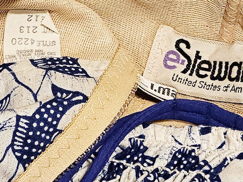 VINTAGE ELIZABETH STEWART BLUE FISH BOY CUT SUIT SWIMSUIT ROMPER PLAYSUIT WITH WRAP SKIRT