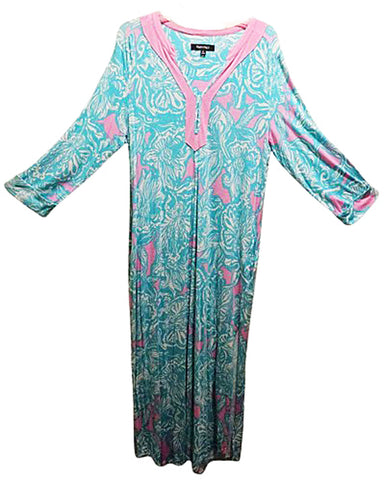 ELLEN TRACY PREOWNED SPANDEX/RAYON SEA GREEN, PINK, WHITE - LARGE