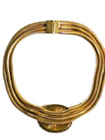 VINTAGE HUGE MULTI-FACETED RHINESTONE GOLD TONE METAL OMEGA 3-CHAIN NECKLACE