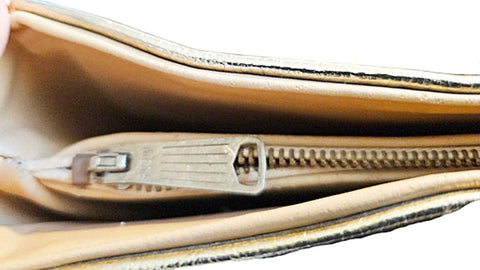 VINTAGE 1960s RJ FLORIDA USA GOLD PURSE WITH LARGE TORTOISE COLORED HANDLES