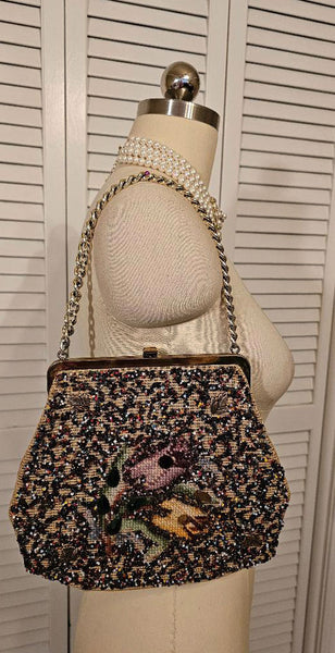 通販生活 ファッション JEWLED-PURSE-WITH-GOLD-METAL- バッグ