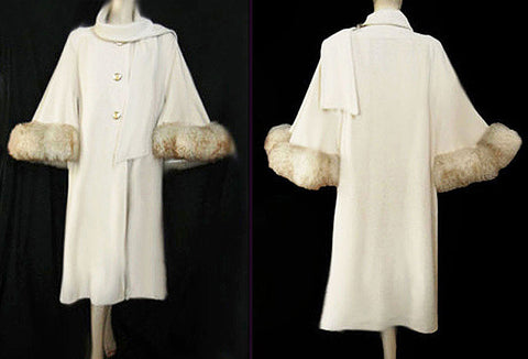 *FROM MY OWN PERSONAL COLLECTION - GLAMOROUS VINTAGE KASHMIRACLE SHEARLING CAPE LIKE COAT - ABSOLUTELY BREATHTAKING!