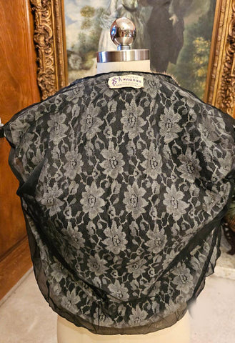 VINTAGE STYLED BY KHANDUR CASHMERE AND MINK EVENING SWEATER PEARL RHINESTONE METAL CLASP