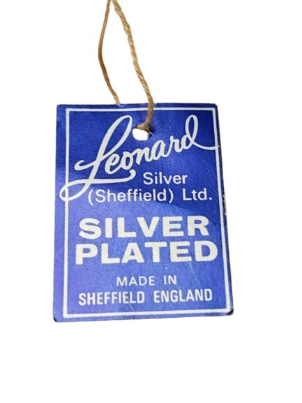 VINTAGE NEW WITH TAG LEONARDO GLASS & SILVERPLATED COASTER