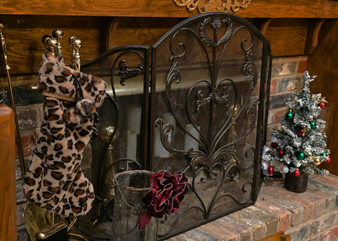 NEW EXTRA LARGE PLUSH LEOPARD ANIMAL PRINT CHRISTMAS STOCKING - SO SOFT!