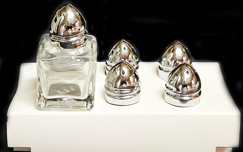 NEW - NEVER USED - MINIATURE GLASS SALT & PEPPER SHAKERS (SET OF 6)