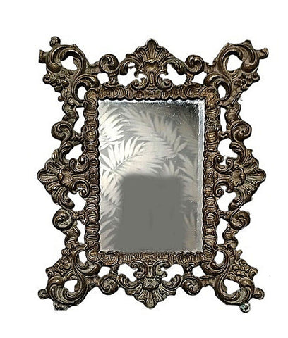 VINTAGE '50s MADE IN ITALY FANCY HOLLYWOOD REGENCY ITALIANATE FLORENTINE METAL MIRROR OR PHOTO FRAME