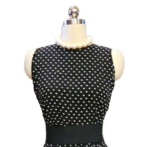 VINTAGE MORGAN TAYLOR BLACK & WHITE DOT MAXI FULL CIRCLE DRESS