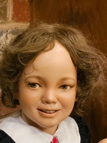 RARE VINTAGE HINDSGUAL LITTLE GIRL TODDLER MANNEQUIN MADE IN DENMARK WITH CLOTHES AND HAIR PIECE