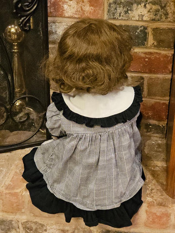 RARE VINTAGE HINDSGUAL LITTLE GIRL TODDLER MANNEQUIN MADE IN DENMARK WITH CLOTHES AND HAIR PIECE