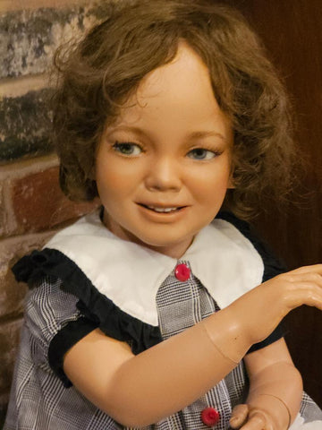 RARE VINTAGE HINDSGUAL LITTLE GIRL TODDLER MANNEQUIN MADE IN DENMARK WITH CLOTHES AND HAIR PIECE