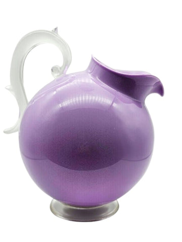 LAVENDER PLASTIC ROUNDED PITCHER WITH CLEAR UNIQUE HANDLE 80 OZ WATER ICE TEA