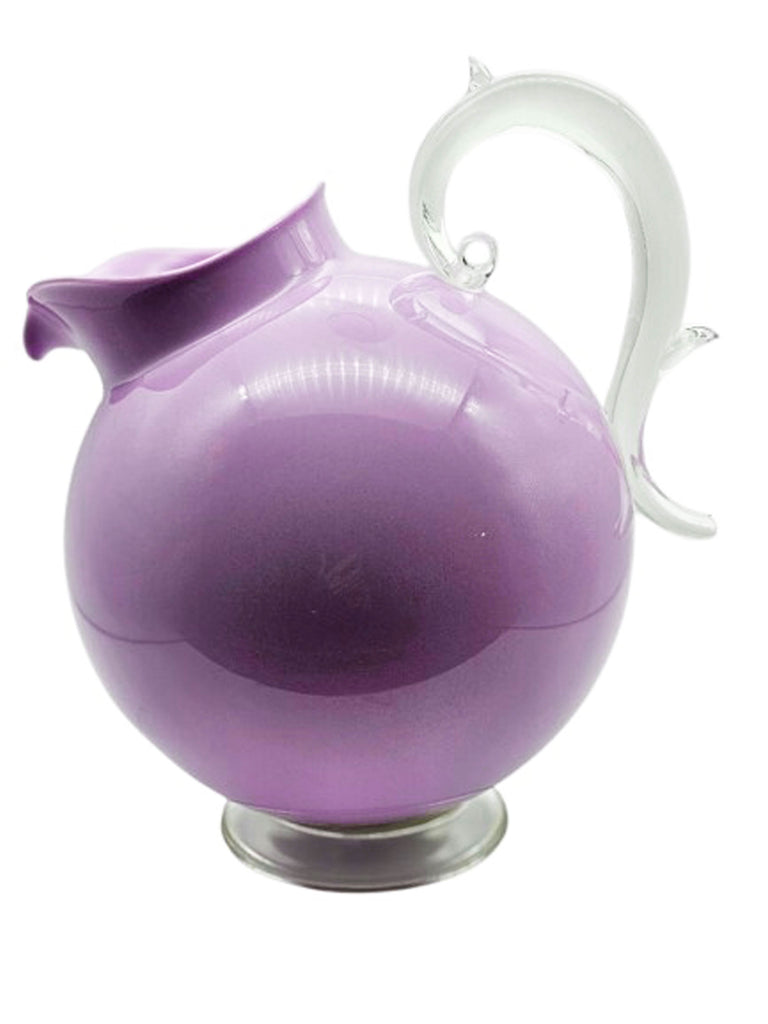 LAVENDER PLASTIC ROUNDED PITCHER WITH CLEAR UNIQUE HANDLE 80 OZ WATER ICE TEA