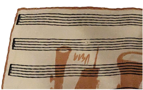 SOLD - VINTAGE VERA MUSICAL JAZZ LATE 50S VERY OLD VERA NEUMANN PURE SILK SCARF WONDERFUL MUSICAL INSTRUMENTS