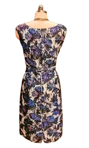 VINTAGE 1960s 1970s DESERT FASHIONS LARRY SAKIN SPARKLING COCKTAIL DRESS METAL ZIPPER RETRO PARTY DRESS