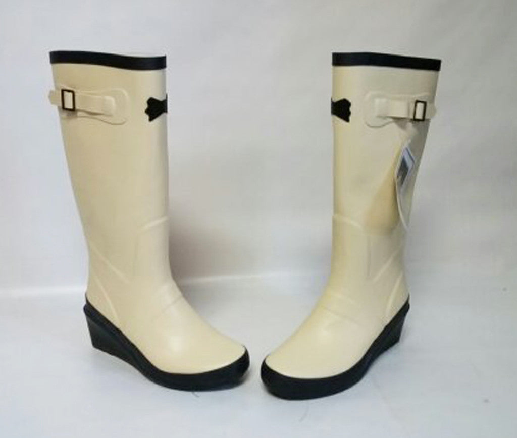 NEW - VICTORIA TRADING COMPANY HOPELESS ROMANTIC RAIN & GARDEN BOOTS IN VANILLA ICE CREAM