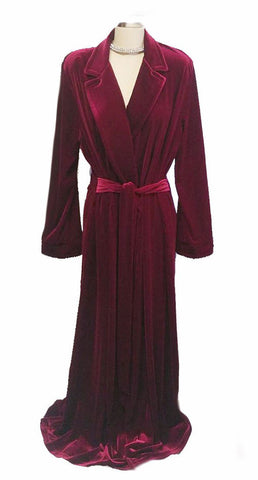 NEW - DIAMOND TEA LUXURIOUS WRAP-STYLE VELVET VELOUR ROBE IN CRIMSON - SIZE SMALL #2