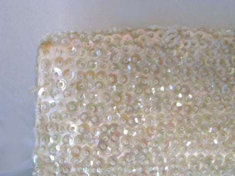 * GORGEOUS VINTAGE SPARKLING BEADS, PEARLS & SEQUIN CLUTCH EVENING BAG - MADE IN HONG KONG