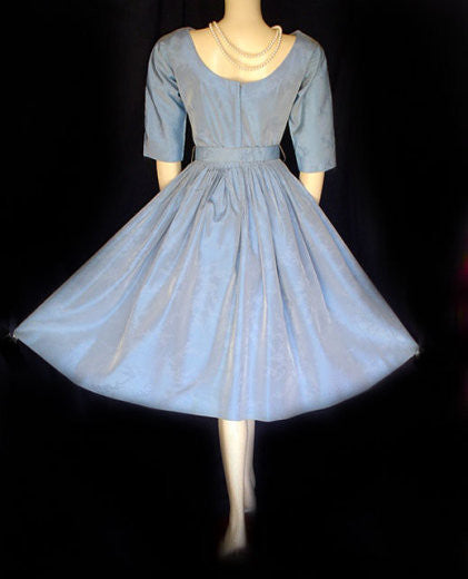 VINTAGE TAFFETA PARTY COCKTAIL DRESS WITH SPARKLING RHINESTONE BOW & Vintage Clothing & Fashions | Midnight Glamour VINTAGE TAFFETA PARTY COCKTAIL DRESS WITH SPARKLING RHINESTONE BOW & Vintage Clothing & Fashions | Midnight Glamour