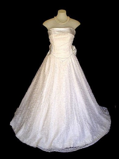 strapless open back dress VINTAGE FAIRY PRINCESS SPARKLING SILVER DIAMOND TULLE FORMAL PROM GOW –  Vintage Clothing & Fashions