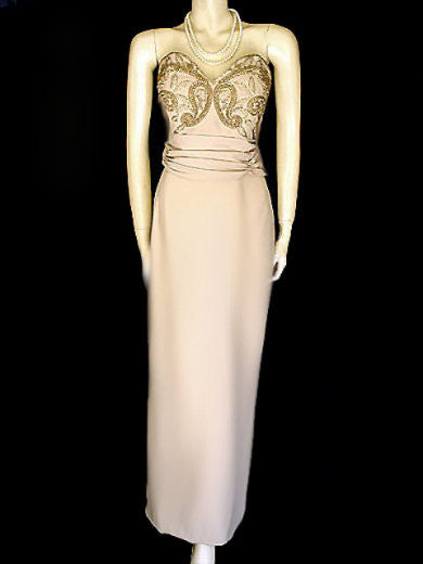 MACIS SWEETHEART STRAPLESS BEADED EVENING GOWN WITH BOLERO JACKET - L Vintage Clothing & Fashions | Midnight Glamour MACIS SWEETHEART STRAPLESS BEADED EVENING GOWN WITH BOLERO JACKET - L Vintage Clothing & Fashions | Midnight Glamour