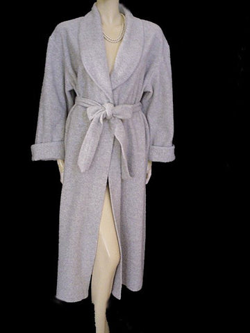 DIAMOND TEA FROM SAKS FIFTH AVENUE PRE-OWNED WRAP-STYLE COTTON ROBE IN TAHITIAN PEARL - SIZE MEDIUM