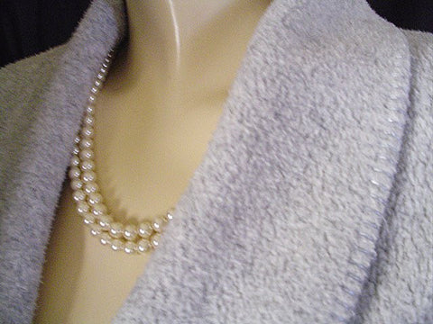 DIAMOND TEA FROM SAKS FIFTH AVENUE PRE-OWNED WRAP-STYLE COTTON ROBE IN TAHITIAN PEARL - SIZE MEDIUM