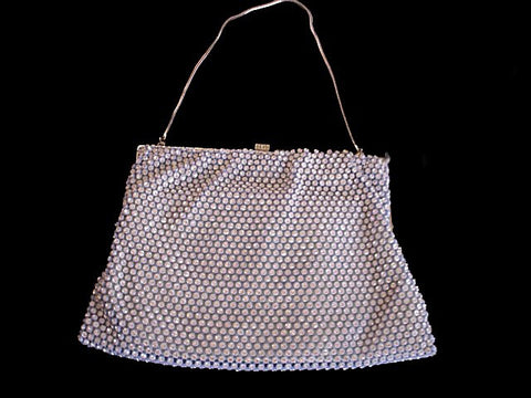 FROM MY OWN PERSONAL COLLECTION - ABSOLUTELY GORGEOUS VINTAGE MAGID SPARKLING ALL RHINESTONE EVENING BAG WITH MATCHING CHANGE PURSE & MIRROR