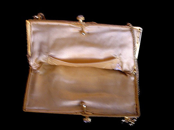 * GORGEOUS VINTAGE SPARKLING BEADS, PEARLS & SEQUIN CLUTCH EVENING BAG -  MADE IN HONG KONG