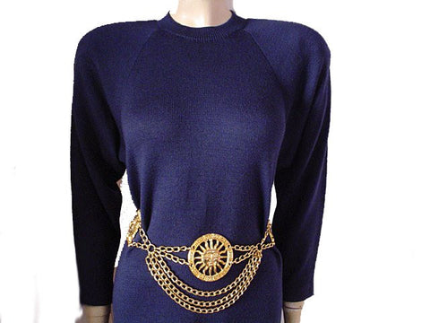 *BEAUTIFUL VINTAGE T. JOHN SANTANA KNIT DRESS IN NIGHTFALL