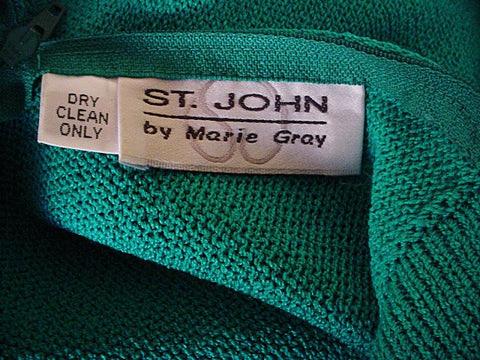 *BEAUTIFUL VINTAGE ST. JOHN BY MARIE GRAY SANTANA KNIT DRESS IN JADEITE