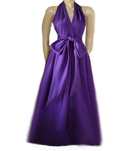 VINTAGE A.J. BARI AMETHYST HALTER EVENING GOWN SATIN PEAU DE SOIE, D Vintage Clothing & Fashions | Midnight Glamour VINTAGE A.J. BARI AMETHYST HALTER EVENING GOWN SATIN PEAU DE SOIE, D Vintage Clothing & Fashions | Midnight Glamour