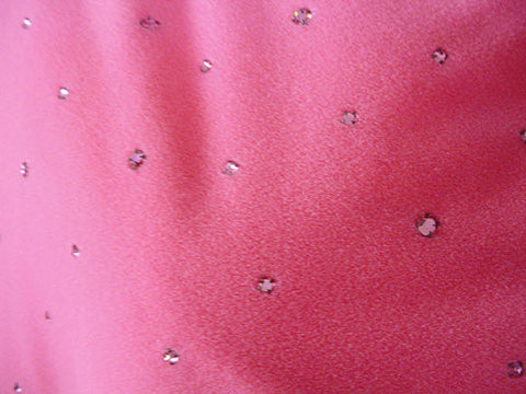 FROM MY OWN PERSONAL VINTAGE COLLECTION - VINTAGE ‘50s “PERFECT NEGLIGEE” / DRESSING GOWN WITH METAL ZIPPER & ABLAZE WITH PRONG-SET SPARKLING PINK RHINESTONES