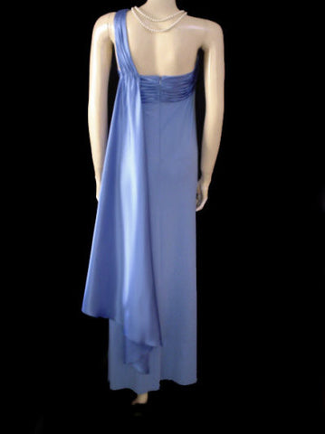 *FABULOUS GRECIAN GODDESS RUCHED SATIN & SPANDEX ONE-SHOULDER EVENING GOWN