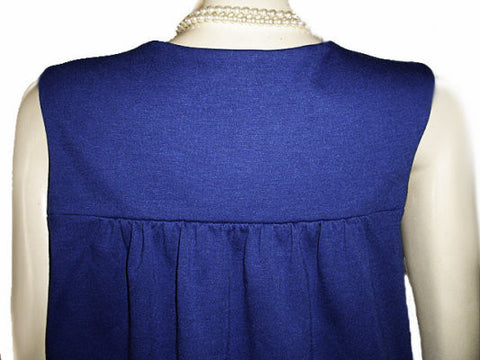 *BEAUTIFUL ELLE RAYON & SPANDEX BLACK FACETED SPARKLING “JEWELS” SHIFT DRESS IN ROYAL BLUE