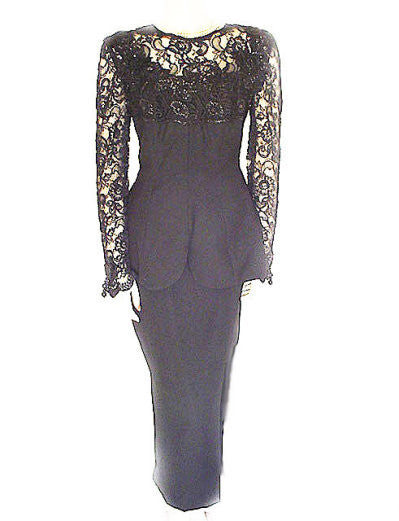NEW - ELEGANT VINTAGE CHIARISSE 2-PIECE CHANTILLY LACE CREPE SWEETHEA –  Vintage Clothing & Fashions