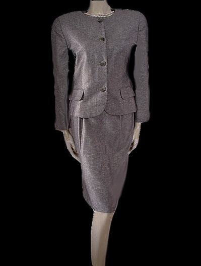 BEAUTIFUL VINTAGE CHRISTIAN DIOR I. MAGNIN CLASSIC SUIT IN BLACK WHITE