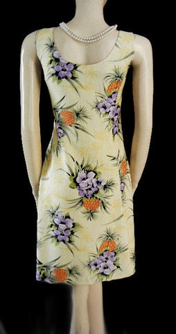 CUTE TOMMY BAHAMA ORCHID & PINEAPPLE SILK DRESS - PERFECT FOR SUMMER