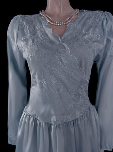 antique cotton nightgown with cutwork embroidery & scalloped trim