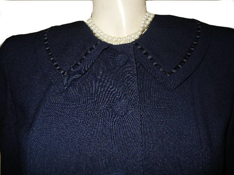 *VINTAGE ‘40s / ‘50s "FASHIONED FOR ROTH‘S NIPPED WASP WAIST SUIT BEADED COLLAR & POCKET