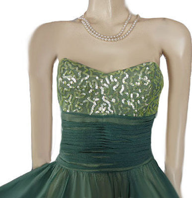 *BEAUTIFUL BETSEY JOHNSON EVENING GRAND SWEEP SILK CHIFFON PARTY DRESS ENCRUSTED WITH SPARKLING SEQUINS IN MERMAID *BEAUTIFUL BETSEY JOHNSON EVENING GRAND SWEEP SILK CHIFFON PARTY DRESS ENCRUSTED WITH SPARKLING SEQUINS IN MERMAID