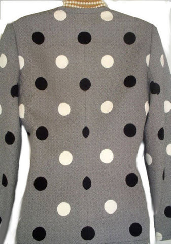 GORGEOUS VINTAGE GIVENCHY COUTURE JACKET & SKIRT SUIT WITH HAND STITCHING