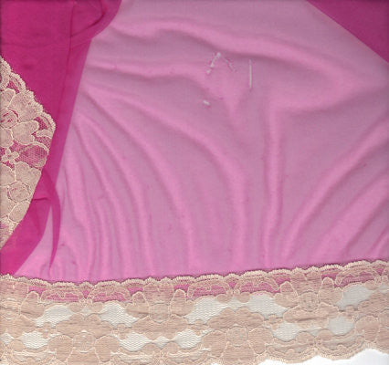 VINTAGE INTIME DOUBLE NYLON LACE PEIGNOIR & NIGHTGOWN SET IN RASPBERRY RIPPLE