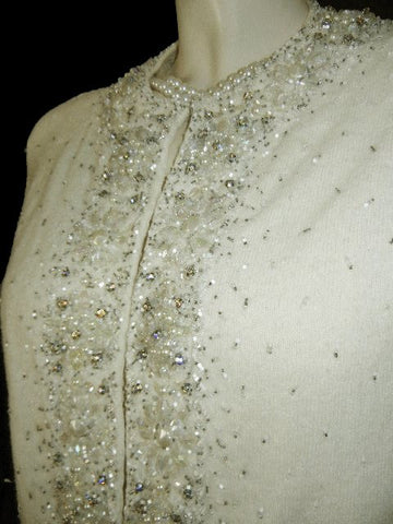 *  FROM MY OWN PERSONAL COLLECTION - FROM MY OWN PERSONAL COLLECTION - VINTAGE  VALENTINA LTD. RHINESTONE, PEARL & BEADED SWEATER