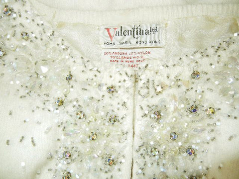 *  FROM MY OWN PERSONAL COLLECTION - FROM MY OWN PERSONAL COLLECTION - VINTAGE  VALENTINA LTD. RHINESTONE, PEARL & BEADED SWEATER