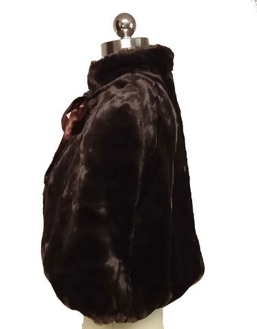 *LUXURIOUSLY SOFT & PLUSH FAUX FUR CAPE / CAPELET / JACKET FOR OVER EVENING GOWNS, COCKTAIL DRESSES & PALAZZO PANTS OUTFITS