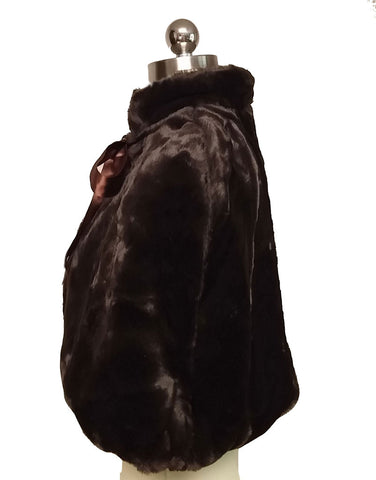 LUXURIOUSLY SOFT & PLUSH FAUX FUR CAPE / CAPELET / JACKET FOR OVER EVENING GOWNS, COCKTAIL DRESSES & PALAZZO PANTS OUTFITS